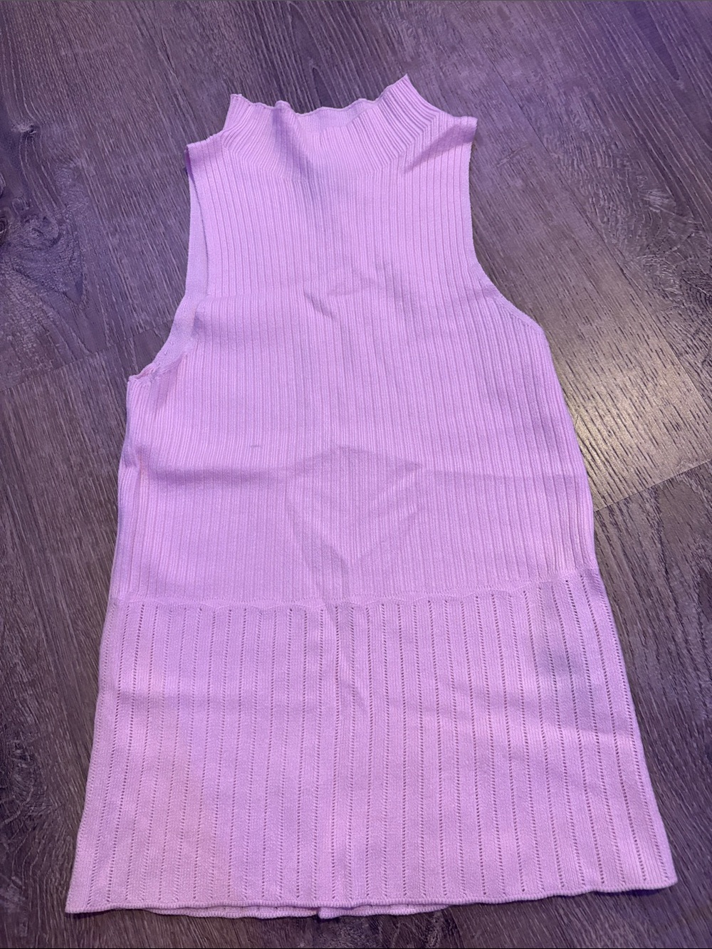 H&M Pink Ribbed Mock Neck Tank Top